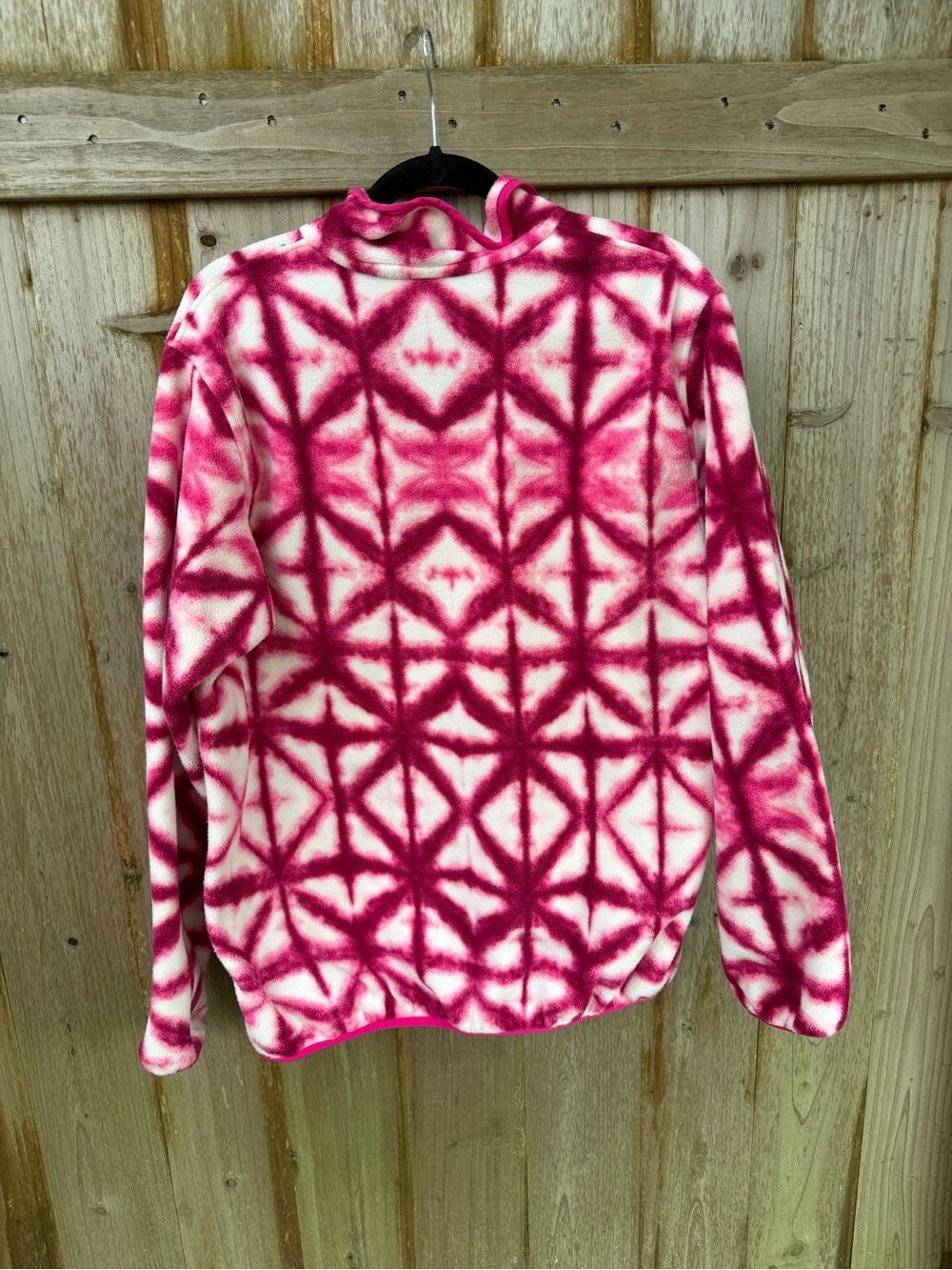 Patagonia Synchilla Fleece Pullover - Hot Pink and White Tie-Dye Sz XL Gorpcore - Picture 6 of 6